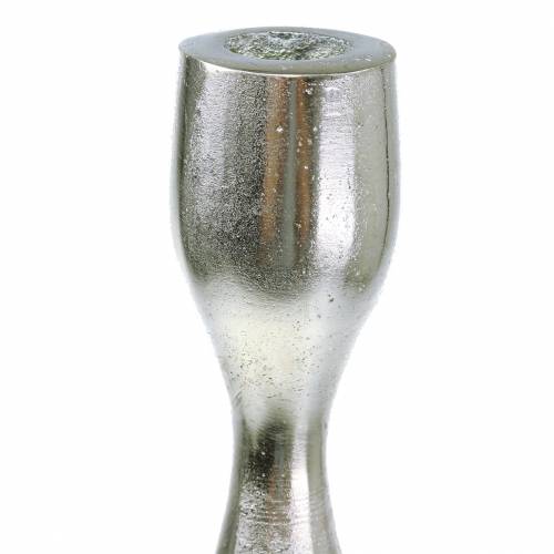 Artículo Portavelas plata antigua Al. 31 cm