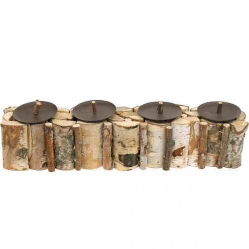 Floristik24 Decoración de mesa candelero de adviento madera de abedul 45×8cm H9cm