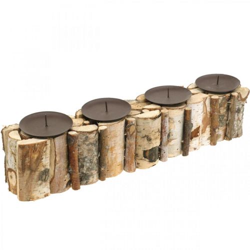 Floristik24 Decoración de mesa candelero de adviento madera de abedul 45×8cm H9cm
