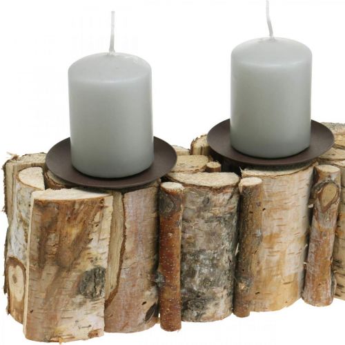 Floristik24 Decoración de mesa candelero de adviento madera de abedul 45×8cm H9cm