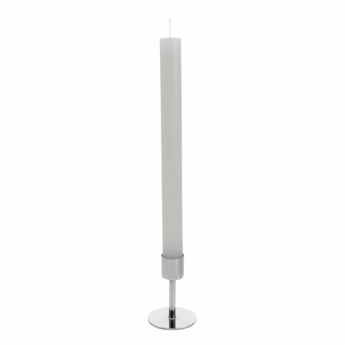 Floristik24 Juego de portavelas de metal para velas cónicas plateado Ø2,2cm H7,3cm 4 piezas