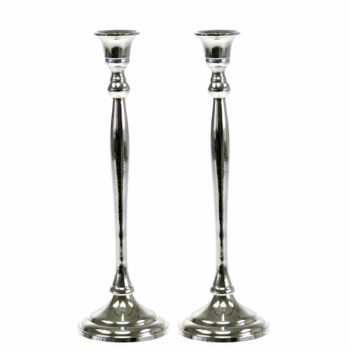 Floristik24 Candelabros plata juego de 2 H27cm