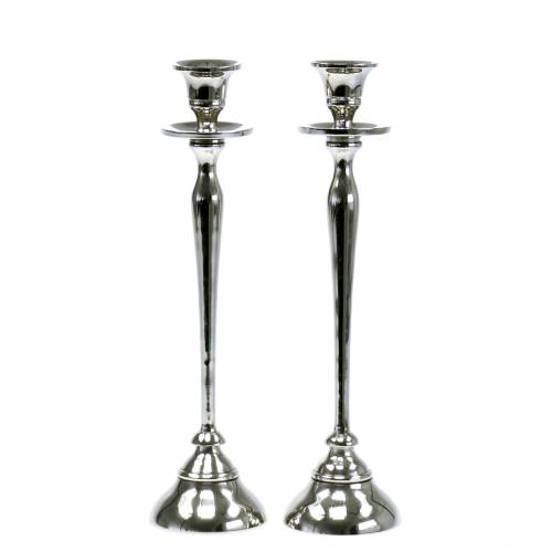 Floristik24 Candelabro plateado de 2 Al. 29 cm