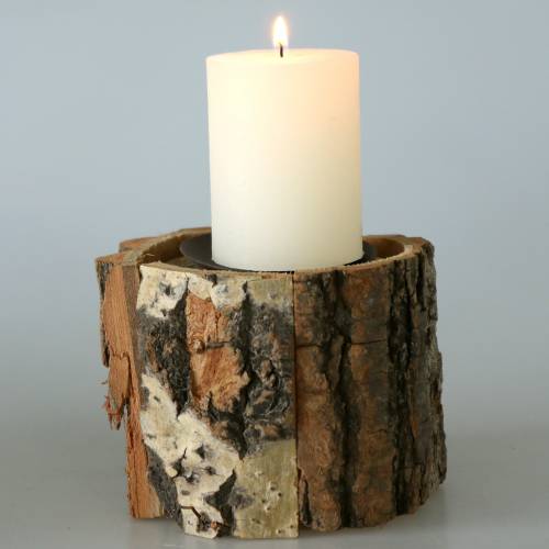 Floristik24 Candelabro de madera Ø13cm H10cm