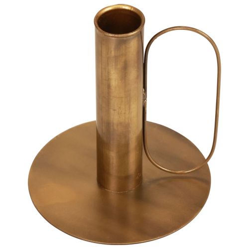 Candelero candelabro de metal aspecto latón Ø10cm