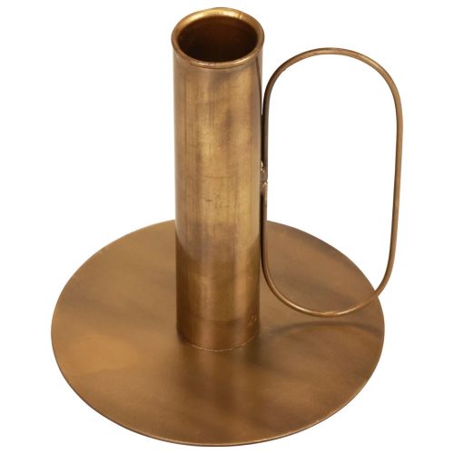 Floristik24 Candelero candelabro de metal aspecto latón Ø10cm