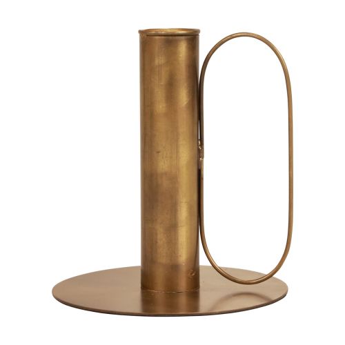 Floristik24 Candelero candelabro de metal aspecto latón Ø10cm