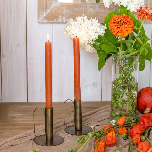 Floristik24 Candelero candelabro de metal aspecto latón Ø8,5cm