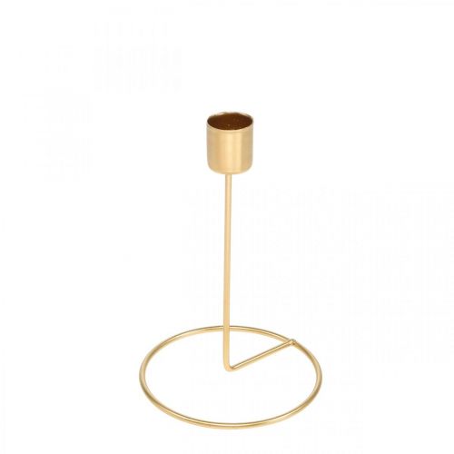 Floristik24 Candelero oro decoración de mesa metal Para vela Ø10cm H15cm