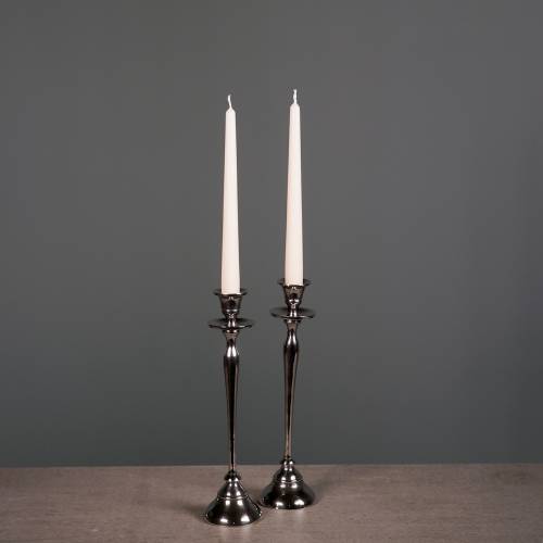 Floristik24 Candelabro plateado de 2 Al. 29 cm