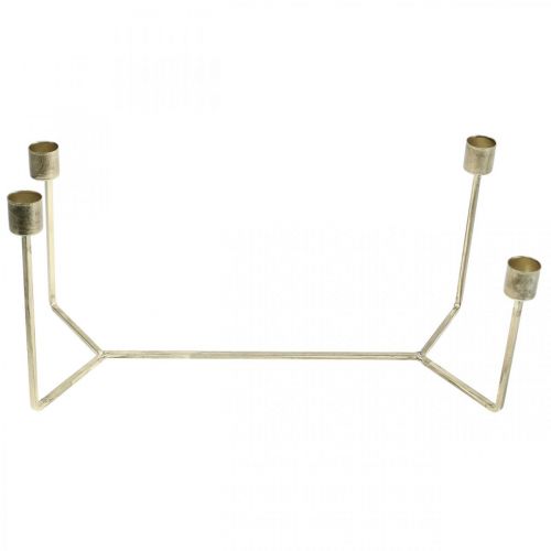 Artículo Candelero para bandeja portavelas champagne metal 37 × 17 × 18cm