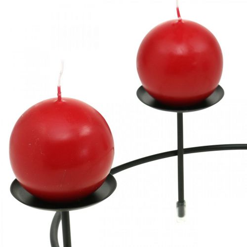 Artículo Candelero para 4 velas metal negro decoracion mesa Ø23.5cm 2uds