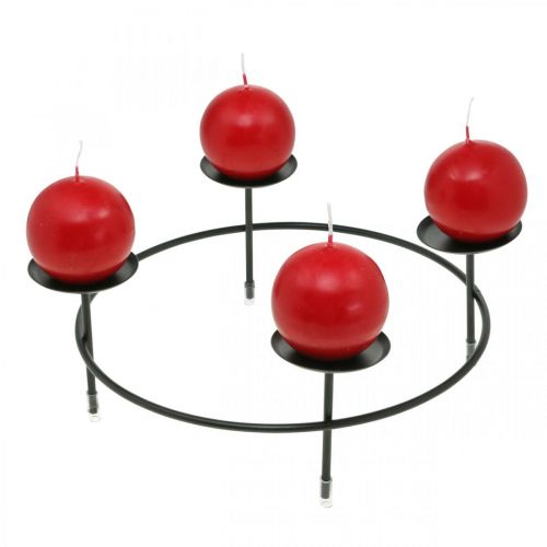 Artículo Candelero para 4 velas metal negro decoracion mesa Ø23.5cm 2uds