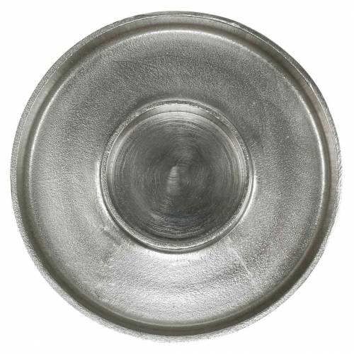 Floristik24 Plato para velas de arcilla plateada Ø20cm