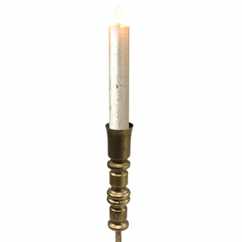 Floristik24 Portavelas estilo vintage metal color latón Ø12.5cm H49cm
