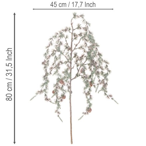 Rama de pino artificial con piñas, rama de pino decorativa, artificial, 80 cm, 3 piezas | Floristik24.es