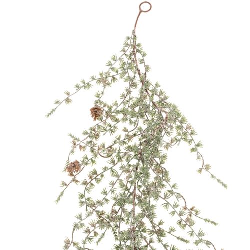 Guirnalda artificial con piñas y ramas de aguja para decoración, 185 cm.