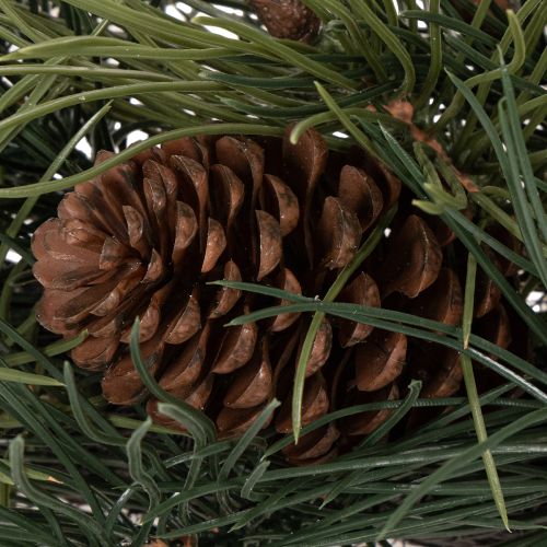 Corona de ramas de pino artificiales con piñas de 60 cm | Floristik24.es