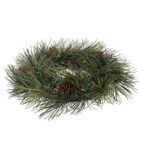 Corona de ramas de pino artificiales con piñas de 60 cm | Floristik24.es