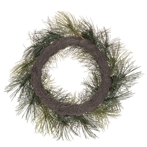 Corona de ramas de pino artificiales con piñas de 60 cm | Floristik24.es