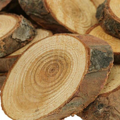 Floristik24 Discos de madera deco chispas madera pino ovalado Ø4-5cm 500g
