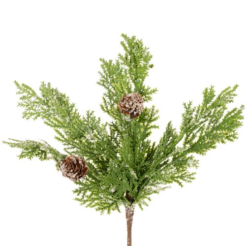 Rama de pino artificial con piñas, cubierta de nieve, 28 cm, 6 unidades comprar | Floristik24.es