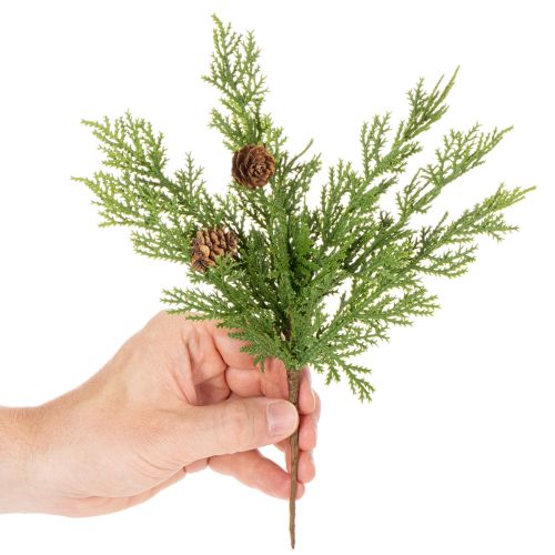 Rama de pino artificial con piñas, 28 cm, 6 unidades | Floristik24.es