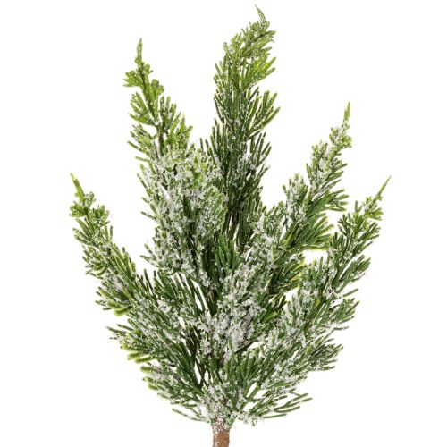 Rama de pino cubierta de nieve artificial para arreglos florales y decoraciones de Adviento, 40 cm, 3 unidades.