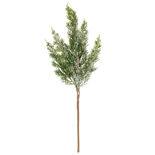 Rama de pino cubierta de nieve artificial para arreglos florales y decoraciones de Adviento, 40 cm, 3 unidades. | Floristik24.es