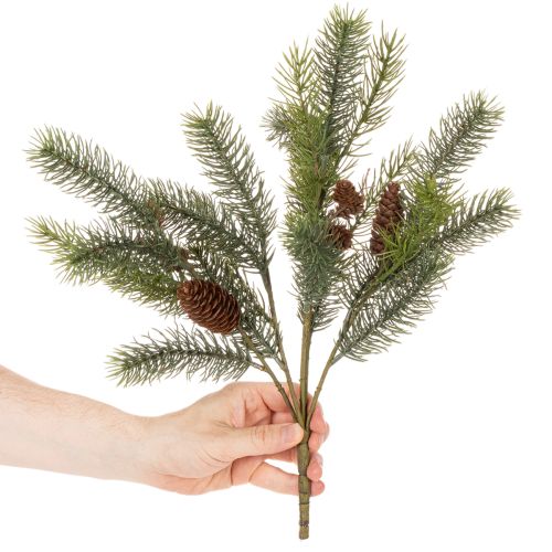 Rama de abeto artificial con decoración de piña, 41 cm. | Floristik24.es
