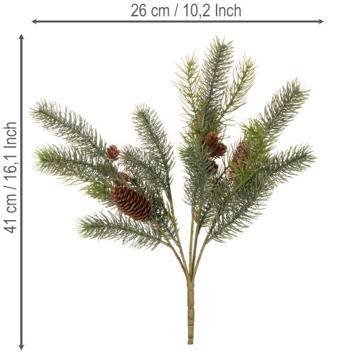 Rama de abeto artificial con decoración de piña, 41 cm. | Floristik24.es