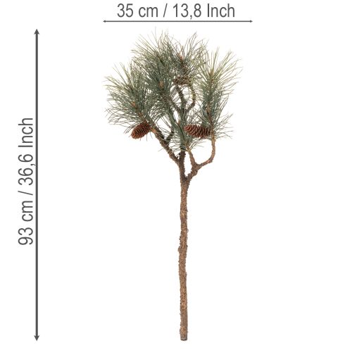 Rama de pino artificial con piñas, decoración para salón, 93 cm. | Floristik24.es