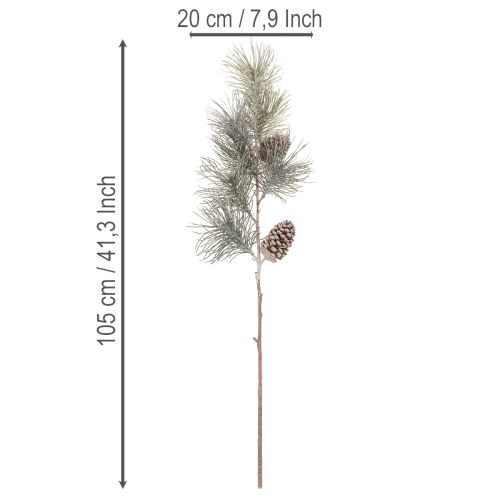 Rama de pino artificial con piñas y agujas largas de 105 cm. | Floristik24.es