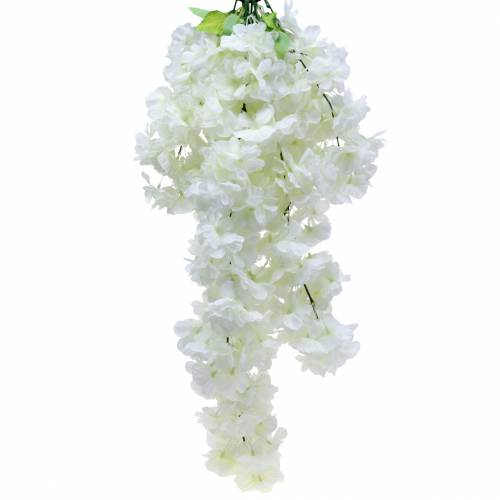 Floristik24 Rama de cerezo en flor con 5 ramas artificial blanca 75cm