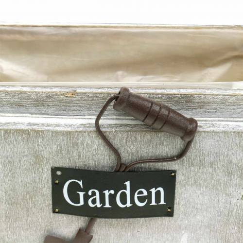 Floristik24 Jardinera caja de madera Garden blanco 32/27/22cm 3 piezas