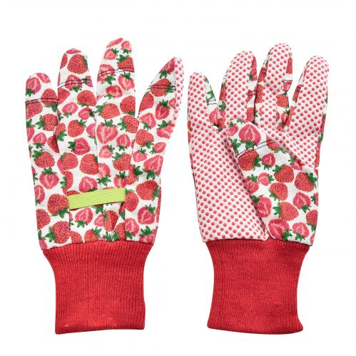 Artículo Guantes de jardinería Kixx motivo fresa blanco rojo talla 8