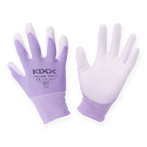 Floristik24 Guantes de jardín Kixx talla 7 blanco, lila