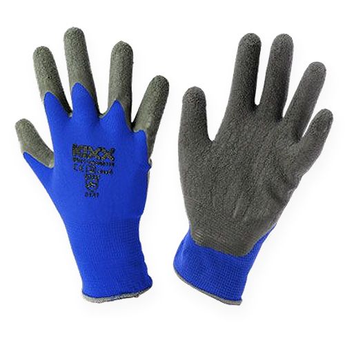 Guantes de jardinería Kixx, color azul y negro, talla 10