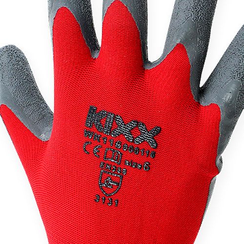 Artículo Kixx guantes de jardín de nailon talla 11 rojo, gris