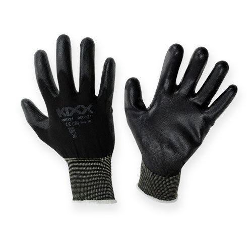Artículo Guantes de jardinería de nailon Kixx, talla 10, color negro