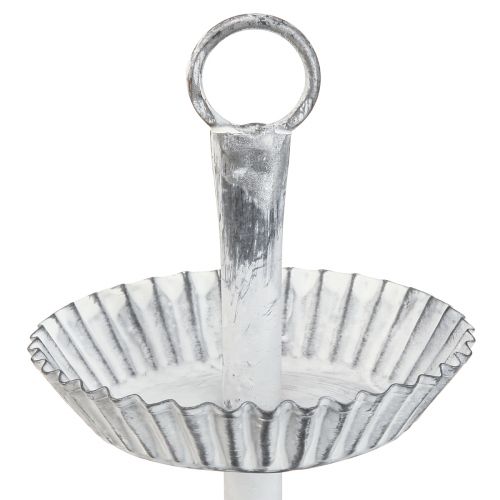 Floristik24 Soporte para tartas Shabby Chic metal blanco 2 niveles Ø16,5cm