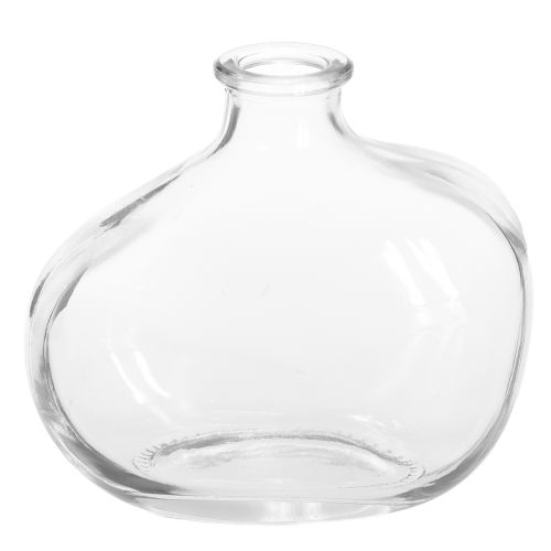 Jarrón de cristal pequeño, moderno mini jarrón, cristal transparente 11×6×10cm