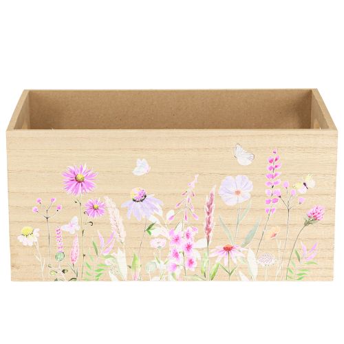 Artículo Caja de madera pequeña caja de madera flores mariposa 30x18cm