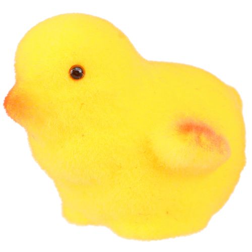 Floristik24 Pequeños pollitos de Pascua amarillo naranja flocados Al.4,5 cm 18 piezas