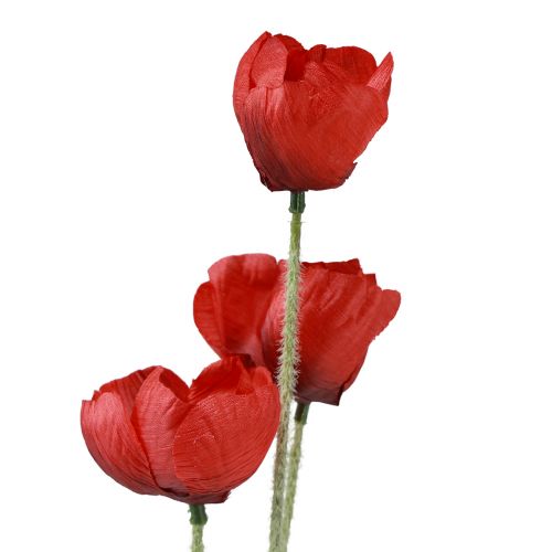 Floristik24 Flores artificiales amapola roja 50cm