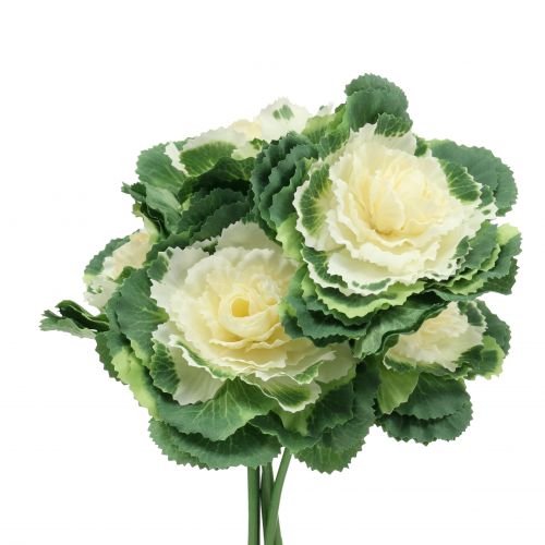 Floristik24 Repollo ornamental artificial blanco, verde 25cm 6pcs