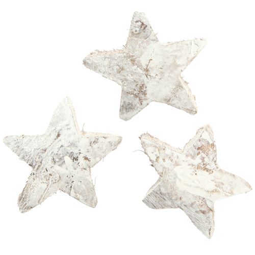 Artículo Decoración Estrella de Coco Estrellas de Coco Blanco Lavado 5cm 30uds