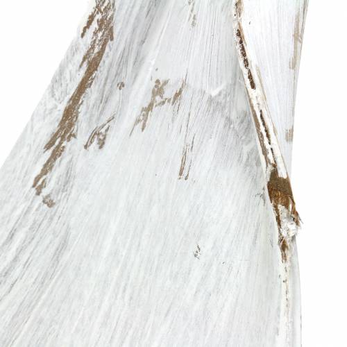 Artículo Cuenco de coco hoja de coco blanco lavado decoración natural 35cm