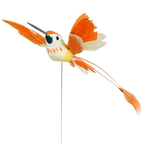 Floristik24 Colibrí en el cable para enchufar Rosa, Naranja 17cm 6pcs
