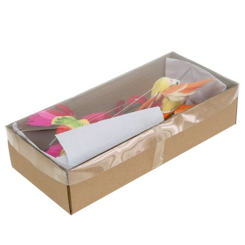 Floristik24 Colibrí en el cable para enchufar Rosa, Naranja 17cm 6pcs